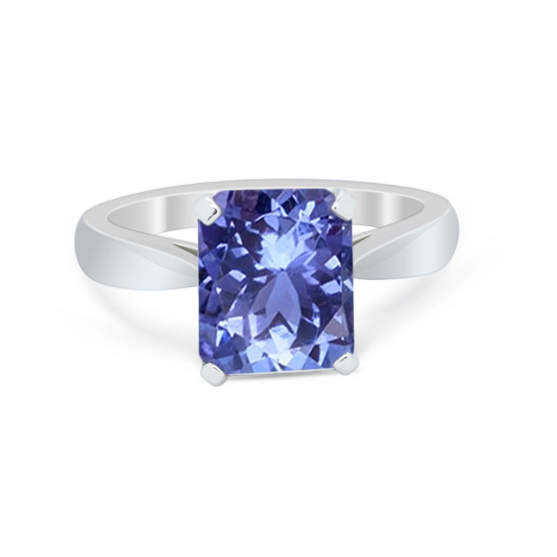 Solitaire Wedding Ring Simulated Cubic Zirconia 925 Sterling Silver
