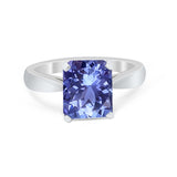 Solitaire Wedding Ring Simulated Cubic Zirconia 925 Sterling Silver