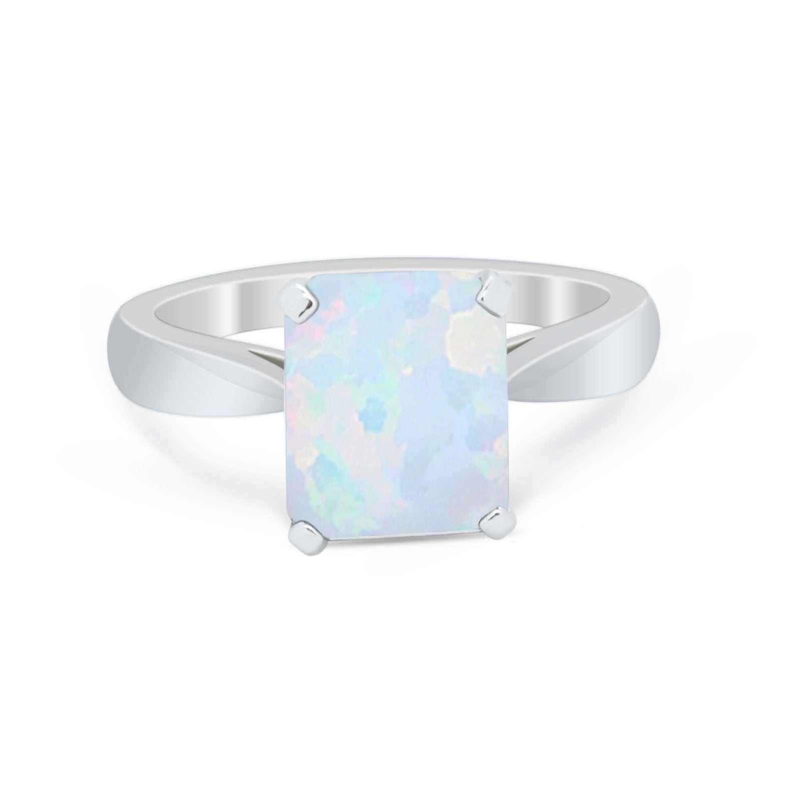 Solitaire Wedding Ring Simulated Cubic Zirconia 925 Sterling Silver