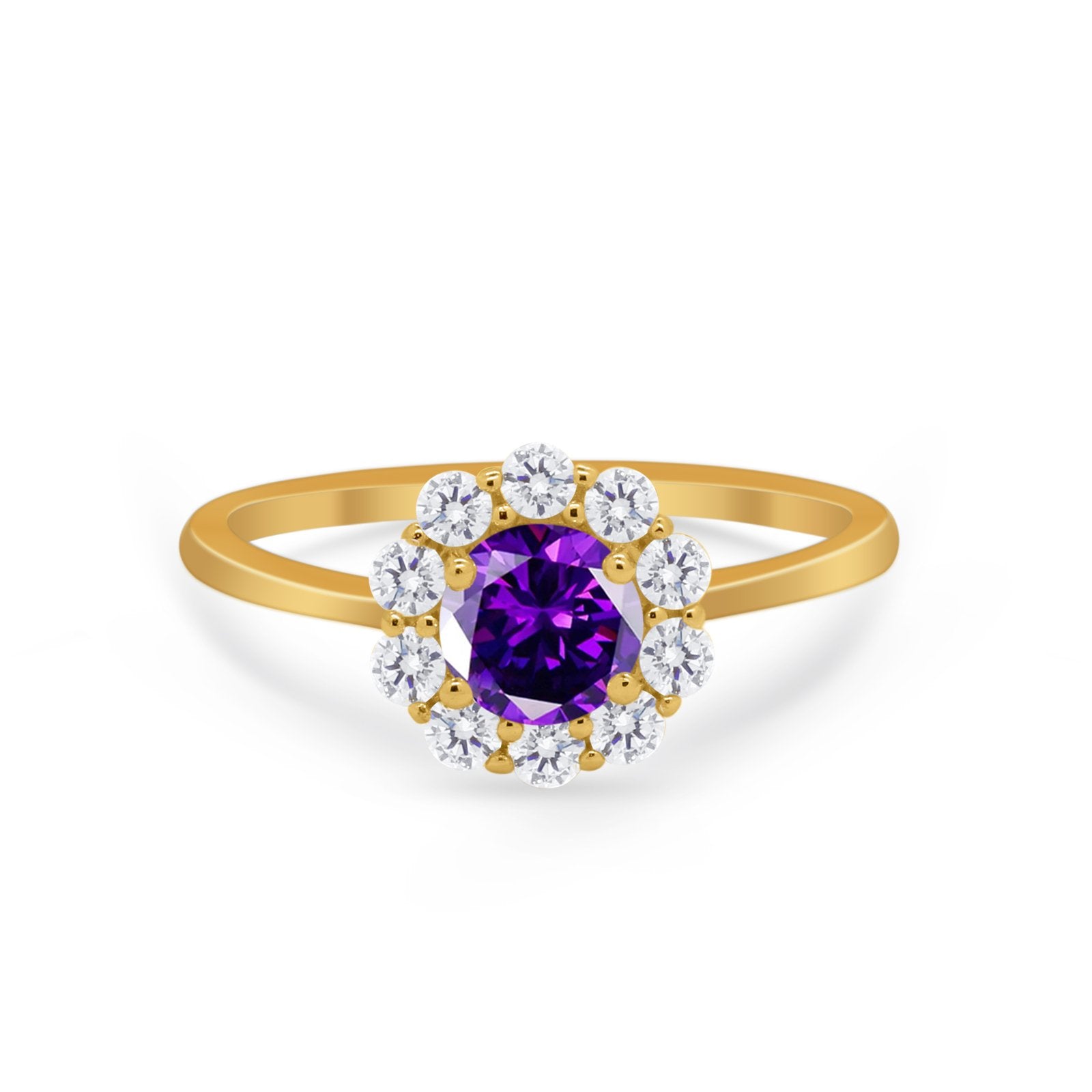 Floral Wedding Ring Petite Dainty Simulated Cubic Zirconia 925 Sterling Silver