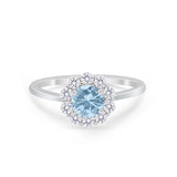 Floral Wedding Ring Petite Dainty Simulated Cubic Zirconia 925 Sterling Silver