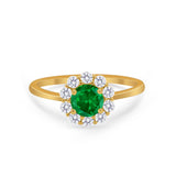 Floral Wedding Ring Petite Dainty Simulated Cubic Zirconia 925 Sterling Silver