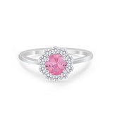 Floral Wedding Ring Petite Dainty Simulated Cubic Zirconia 925 Sterling Silver