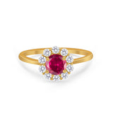 Floral Wedding Ring Petite Dainty Simulated Cubic Zirconia 925 Sterling Silver
