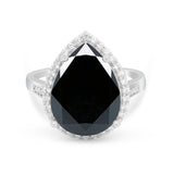 Teardrop Cocktail Engagement Ring Pear Simulated Cubic Zirconia 925 Sterling Silver