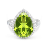 Teardrop Cocktail Engagement Ring Pear Simulated Cubic Zirconia 925 Sterling Silver
