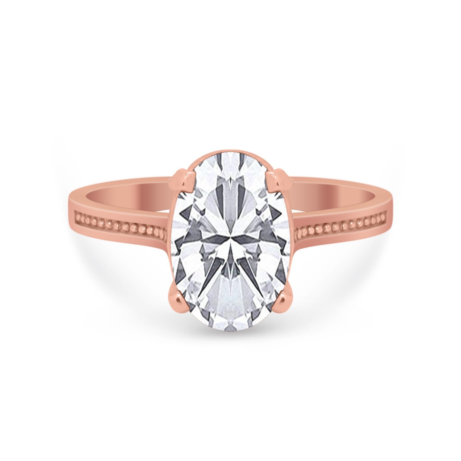 Solitaire Oval Wedding Engagement Ring 925 Sterling Silver