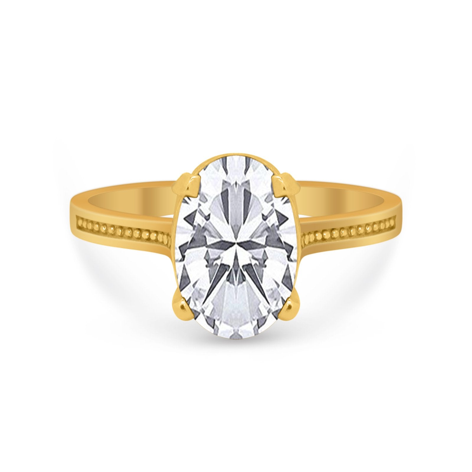 Solitaire Oval Wedding Engagement Ring 925 Sterling Silver