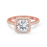 Halo Princess Cut Wedding Ring Simulated Cubic Zirconia 925 Sterling Silver