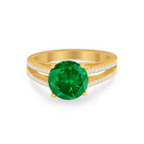 Vintage Style Round Simulated Cubic Zirconia Engagement Ring 925 Sterling Silver