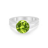 Vintage Style Round Simulated Cubic Zirconia Engagement Ring 925 Sterling Silver