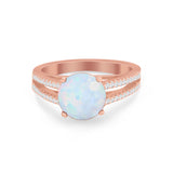 Vintage Style Round Simulated Cubic Zirconia Engagement Ring 925 Sterling Silver