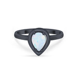 Solitaire Wedding Ring Pear Simulated Cubic Zirconia 925 Sterling Silver