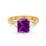 Three Stone Wedding Ring Heart Simulated Cubic Zirconia 925 Sterling Silver BA1058