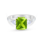 Three Stone Wedding Ring Heart Simulated Cubic Zirconia 925 Sterling Silver BA1058