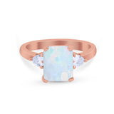 Three Stone Wedding Ring Heart Simulated Cubic Zirconia 925 Sterling Silver BA1058