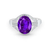 Art Deco Engagement Bridal Ring Simulated Cubic Zirconia 925 Sterling Silver BA1059