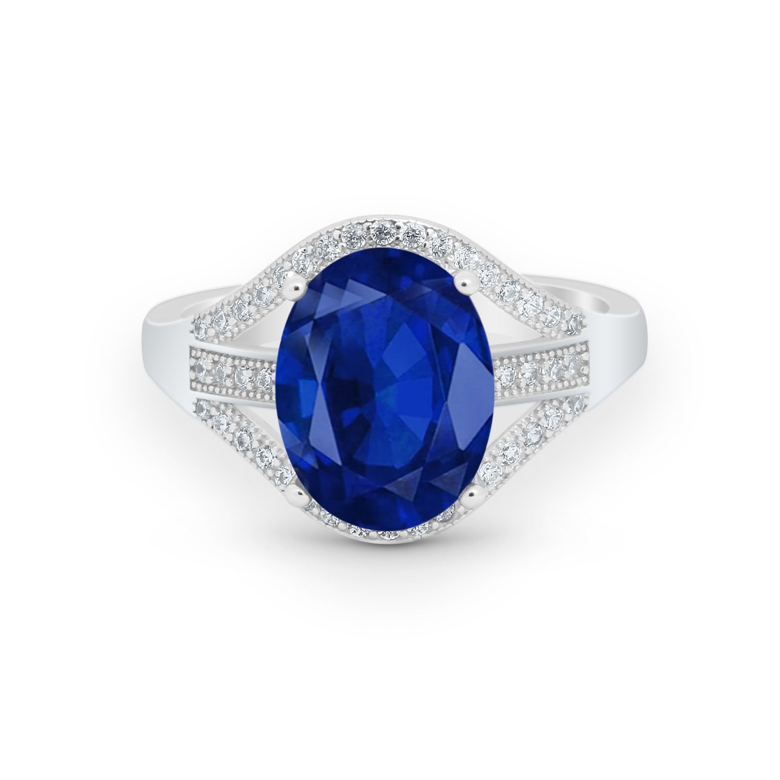 Art Deco Engagement Bridal Ring Simulated Cubic Zirconia 925 Sterling Silver BA1059