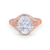 Art Deco Engagement Bridal Ring Simulated Cubic Zirconia 925 Sterling Silver BA1059