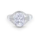 Art Deco Engagement Bridal Ring Simulated Cubic Zirconia 925 Sterling Silver BA1059