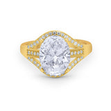 Art Deco Engagement Bridal Ring Simulated Cubic Zirconia 925 Sterling Silver BA1059