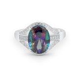 Art Deco Engagement Bridal Ring Simulated Cubic Zirconia 925 Sterling Silver BA1059