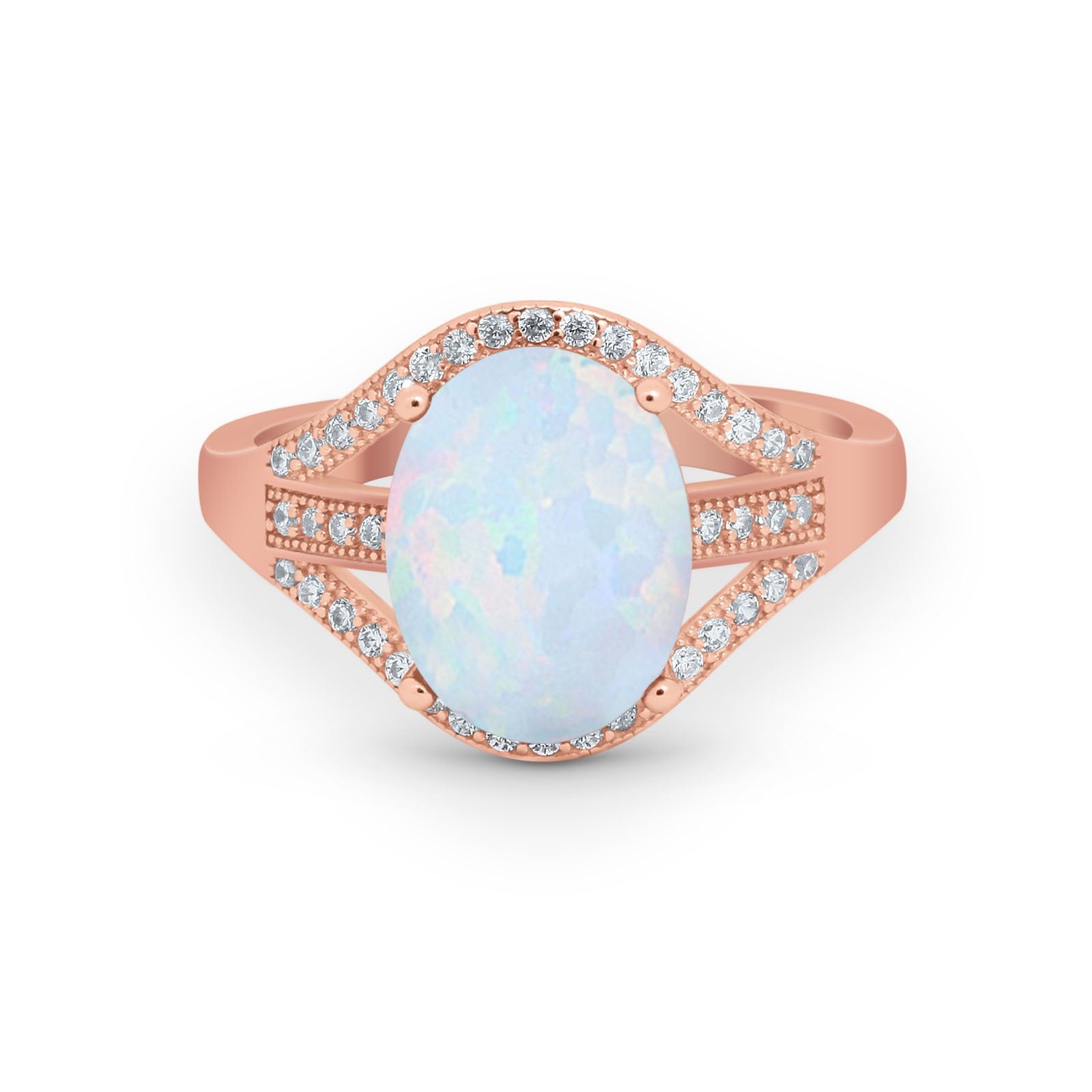 Art Deco Engagement Bridal Ring Simulated Cubic Zirconia 925 Sterling Silver BA1059