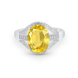 Art Deco Engagement Bridal Ring Simulated Cubic Zirconia 925 Sterling Silver BA1059