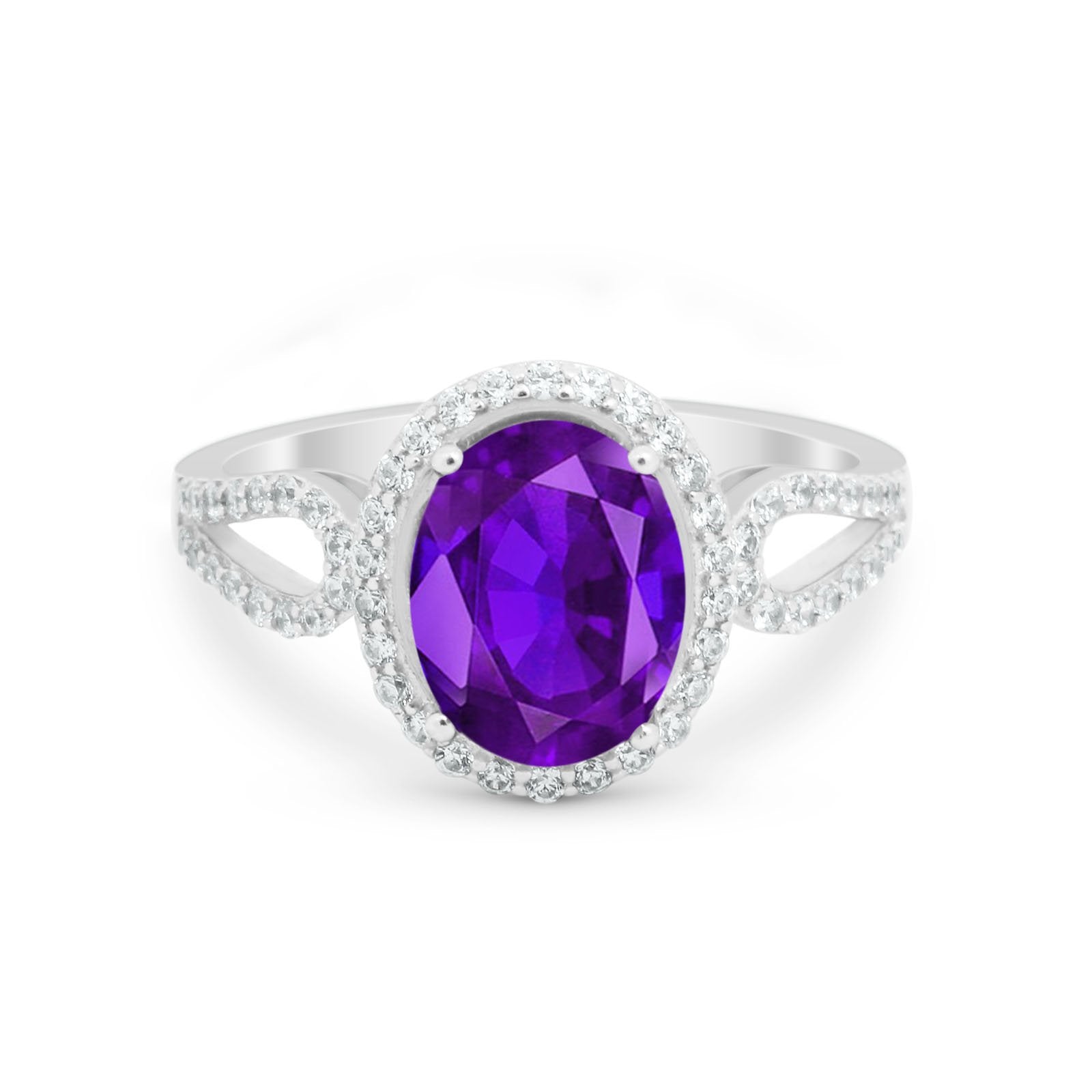 Halo Art Deco Engagement Ring Round Simulated Cubic Zirconia 925 Sterling Silver