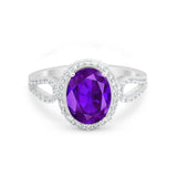 Halo Art Deco Engagement Ring Round Simulated Cubic Zirconia 925 Sterling Silver