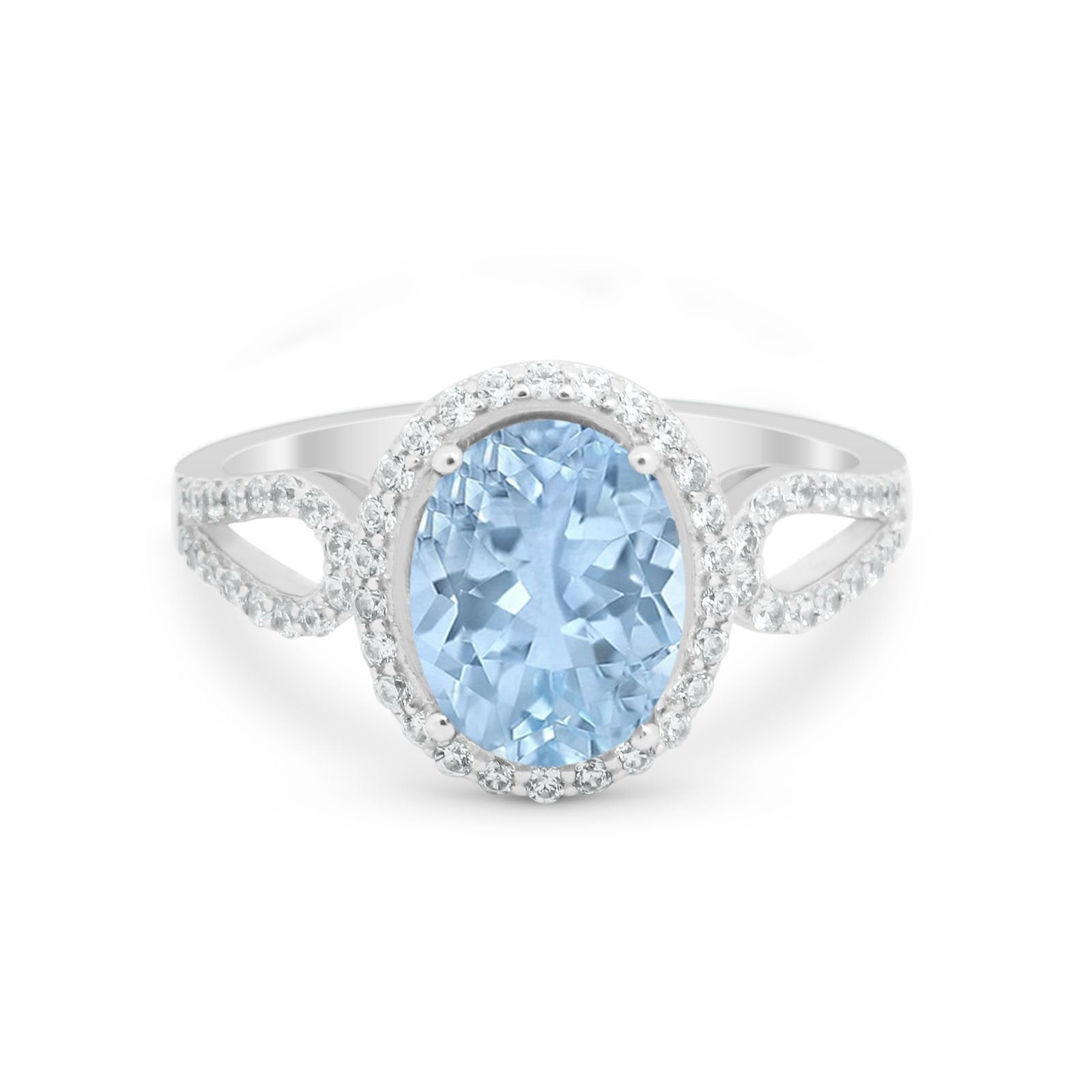 Halo Art Deco Engagement Ring Round Simulated Cubic Zirconia 925 Sterling Silver