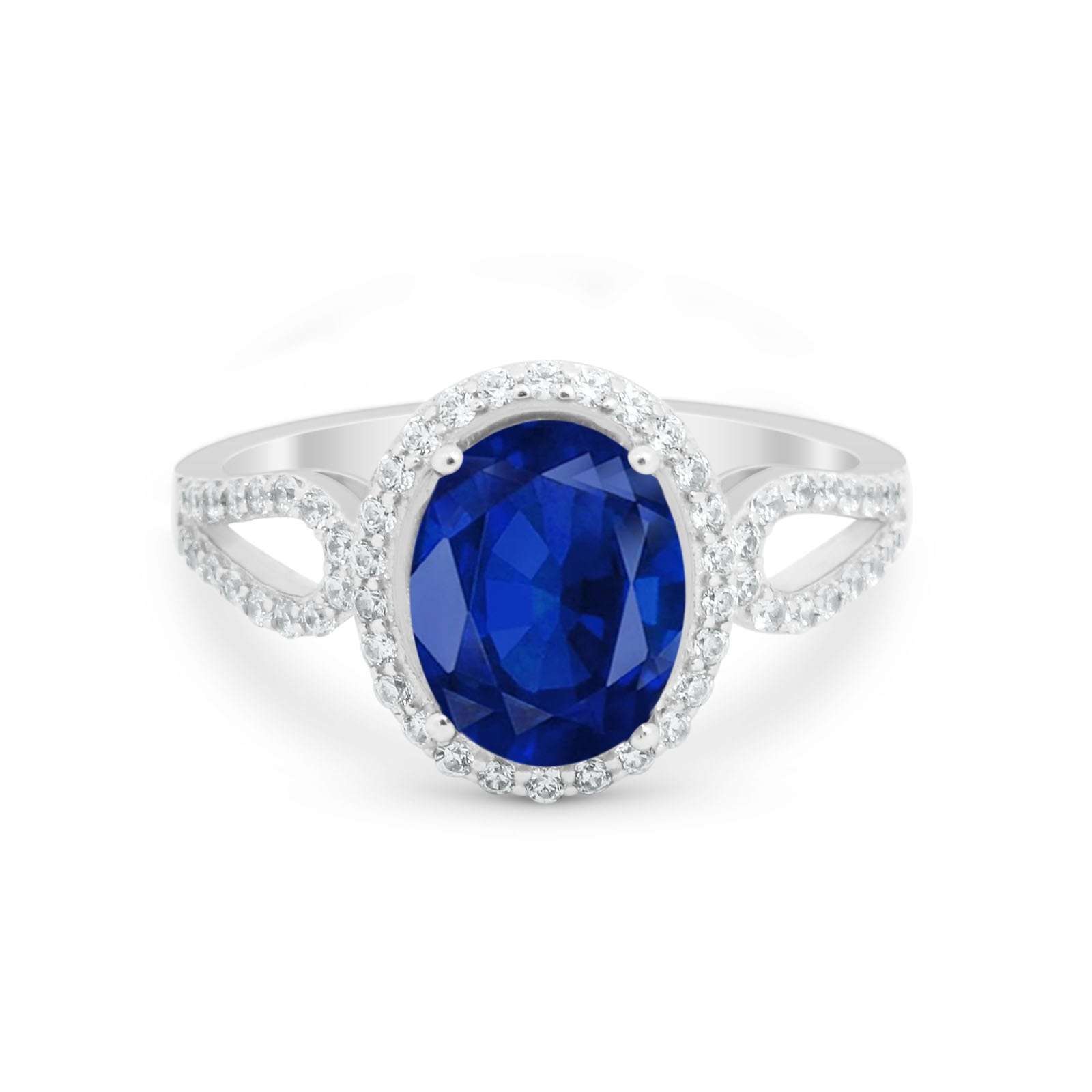 Halo Art Deco Engagement Ring Round Simulated Cubic Zirconia 925 Sterling Silver