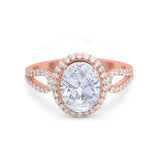 Halo Art Deco Engagement Ring Round Simulated Cubic Zirconia 925 Sterling Silver