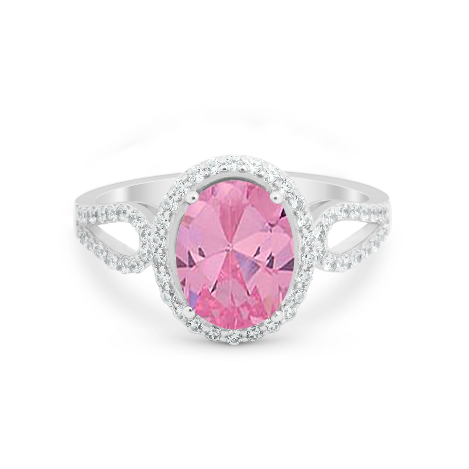 Halo Art Deco Engagement Ring Round Simulated Cubic Zirconia 925 Sterling Silver