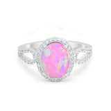 Halo Art Deco Engagement Ring Round Simulated Cubic Zirconia 925 Sterling Silver
