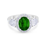 Three Stone Engagement Ring Simulated Cubic Zirconia 925 Sterling Silver BA1067
