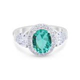 Three Stone Engagement Ring Simulated Cubic Zirconia 925 Sterling Silver BA1067
