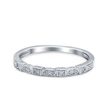 Half Eternity Ring Wedding Band Round Simulated Cubic Zirconia 925 Sterling Silver (2.6mm)