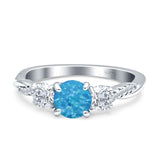 Infinity Round Three Stone Ring Cubic Zirconia 925 Sterling Silver