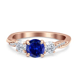 Infinity Round Three Stone Ring Cubic Zirconia 925 Sterling Silver