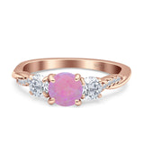 Infinity Round Three Stone Ring Cubic Zirconia 925 Sterling Silver