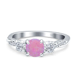 Infinity Round Three Stone Ring Cubic Zirconia 925 Sterling Silver