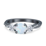 Infinity Round Three Stone Ring Cubic Zirconia 925 Sterling Silver