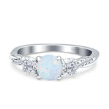 Infinity Round Three Stone Ring Cubic Zirconia 925 Sterling Silver