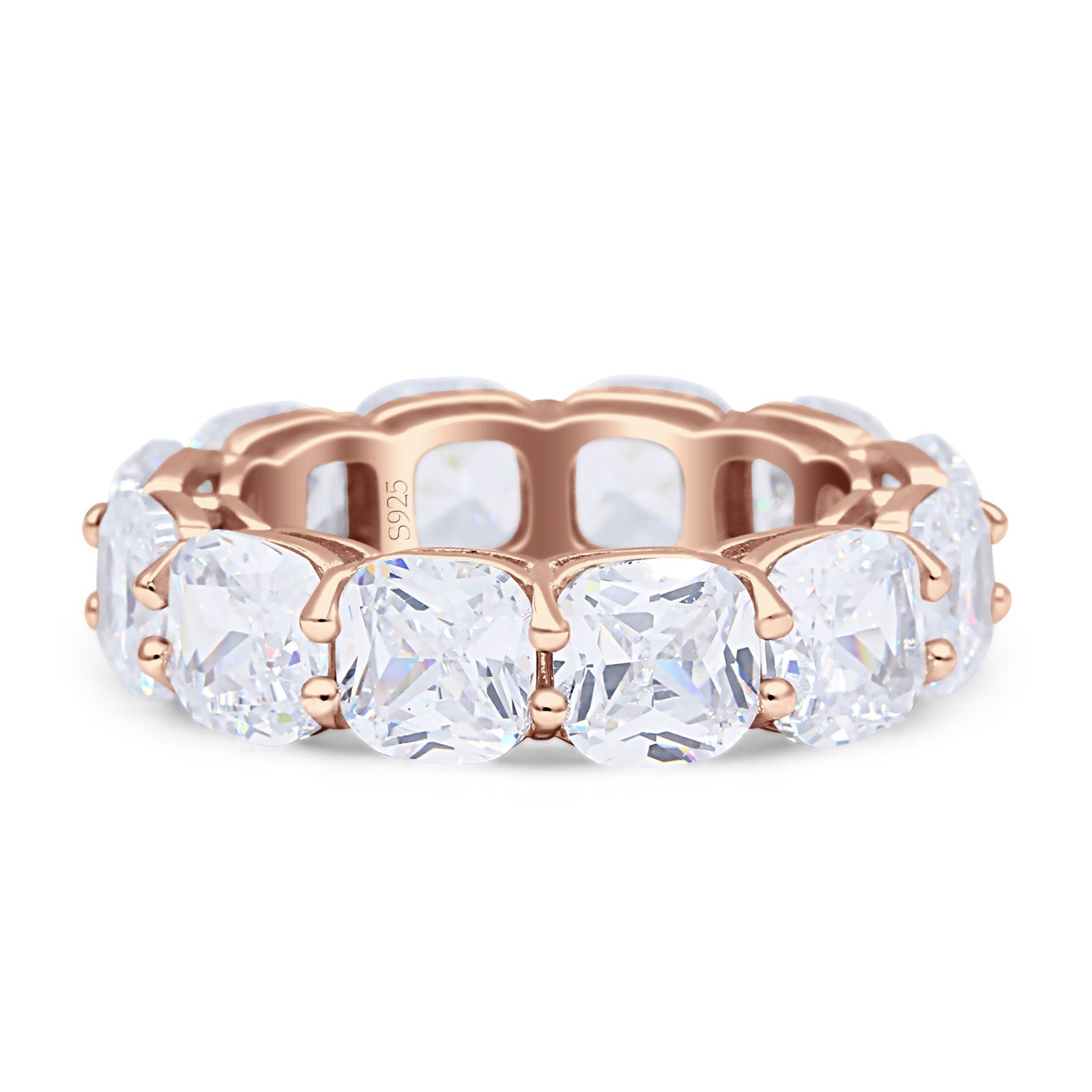 Cushion Cut Eternity Band