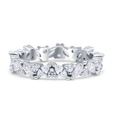 Stackable Ring Full Eternity Cubic Zirconia 925 Sterling Silver