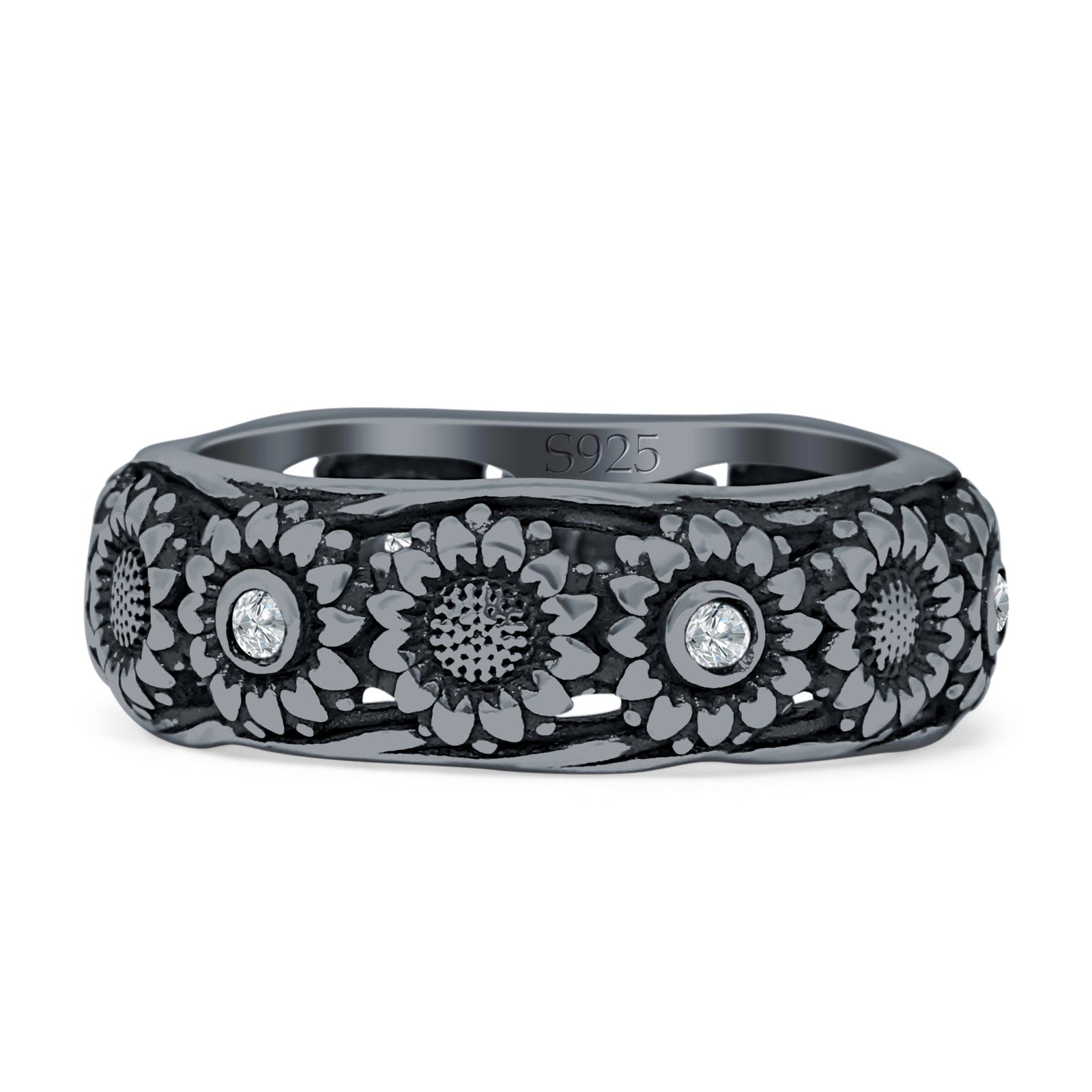 Sterling Silver Sunflower Ring