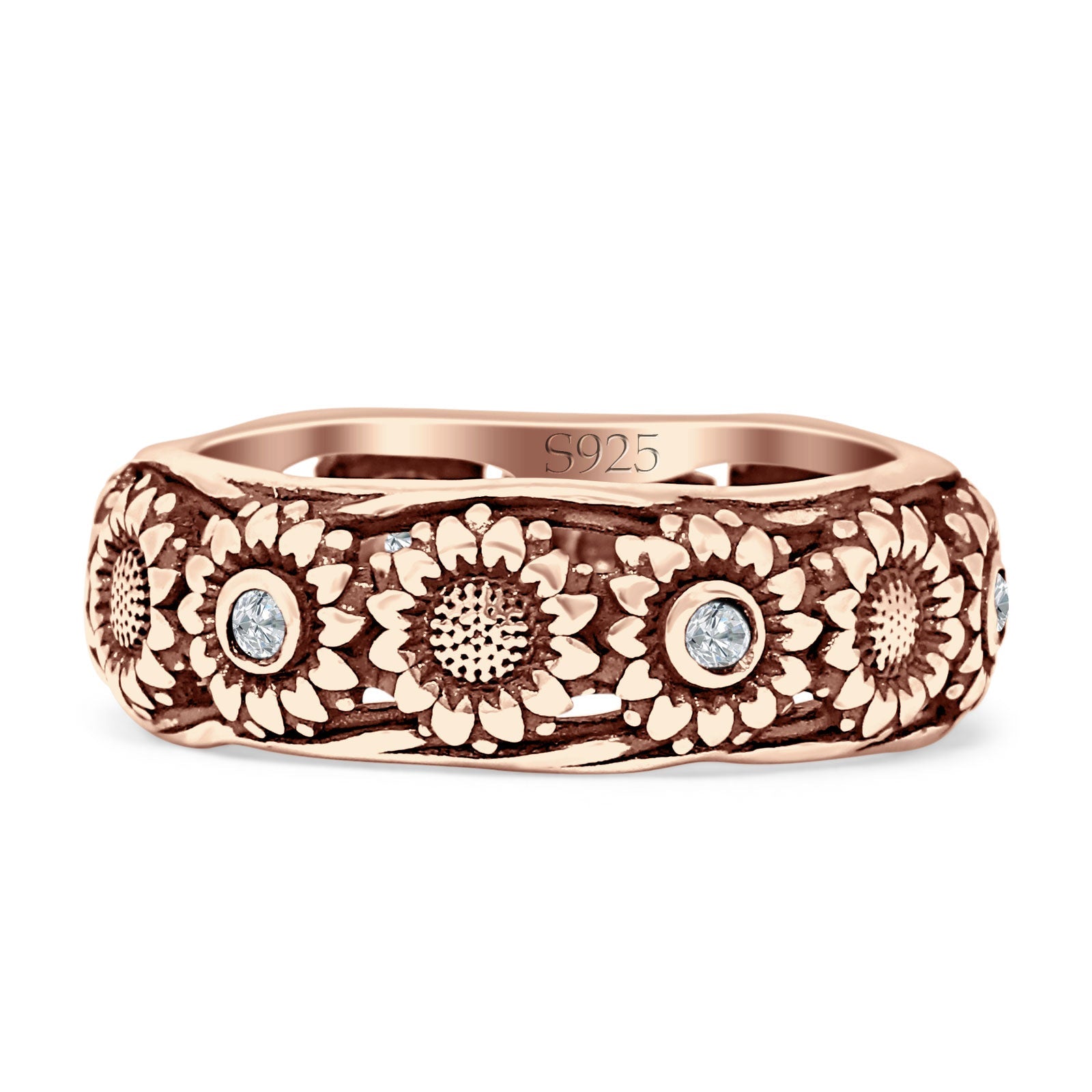 Sterling Silver Sunflower Ring