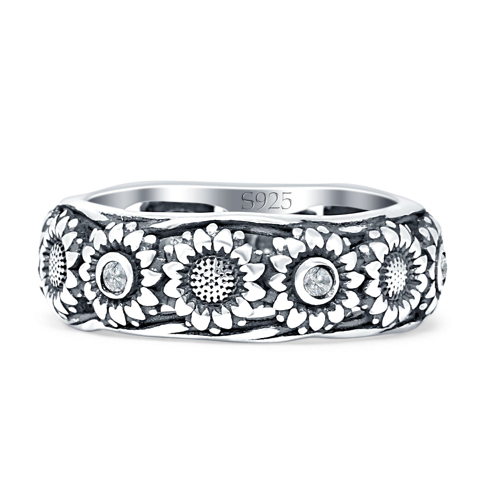 Sterling Silver Sunflower Ring