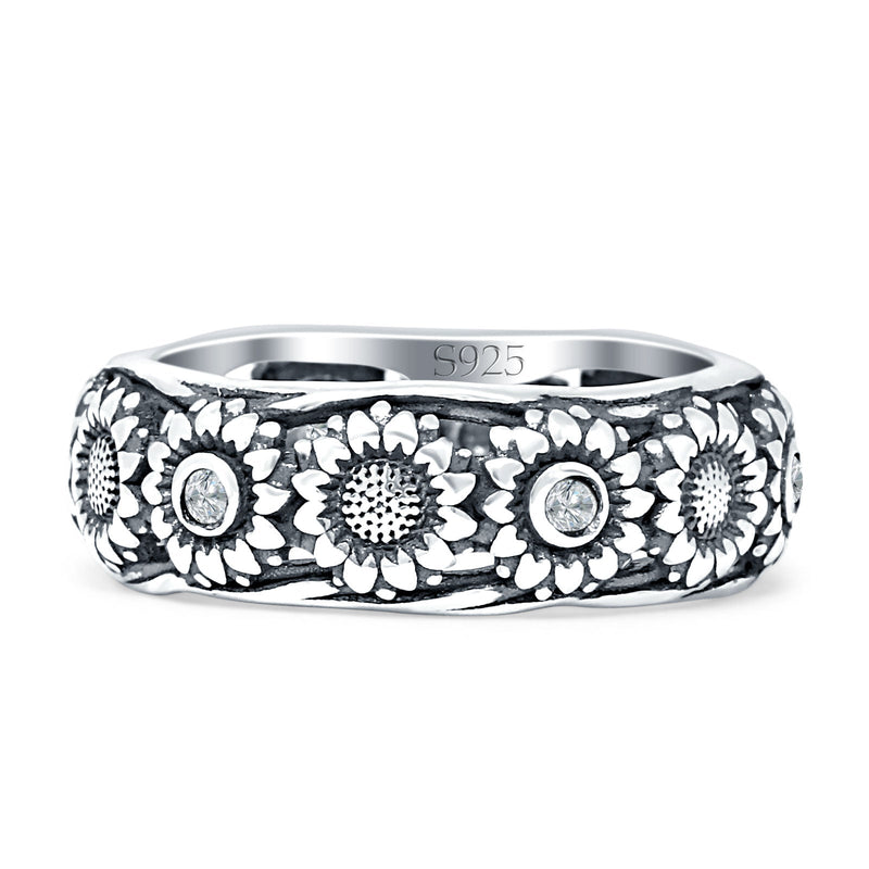 Sterling Silver Sunflower Ring